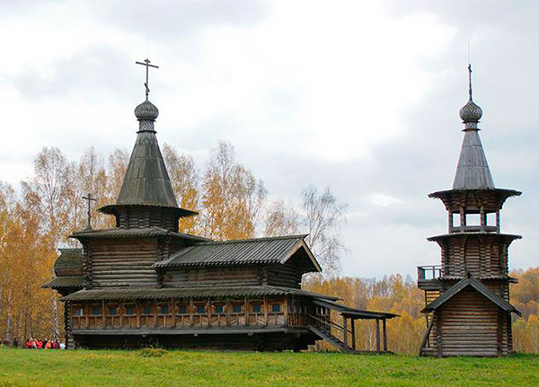Спасская церковь в музее Новосибирского Академгородка.