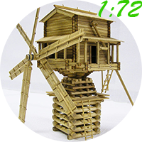 Ветряная мельница А.П.Дурова из деревни Борок, сборная деревянная модель